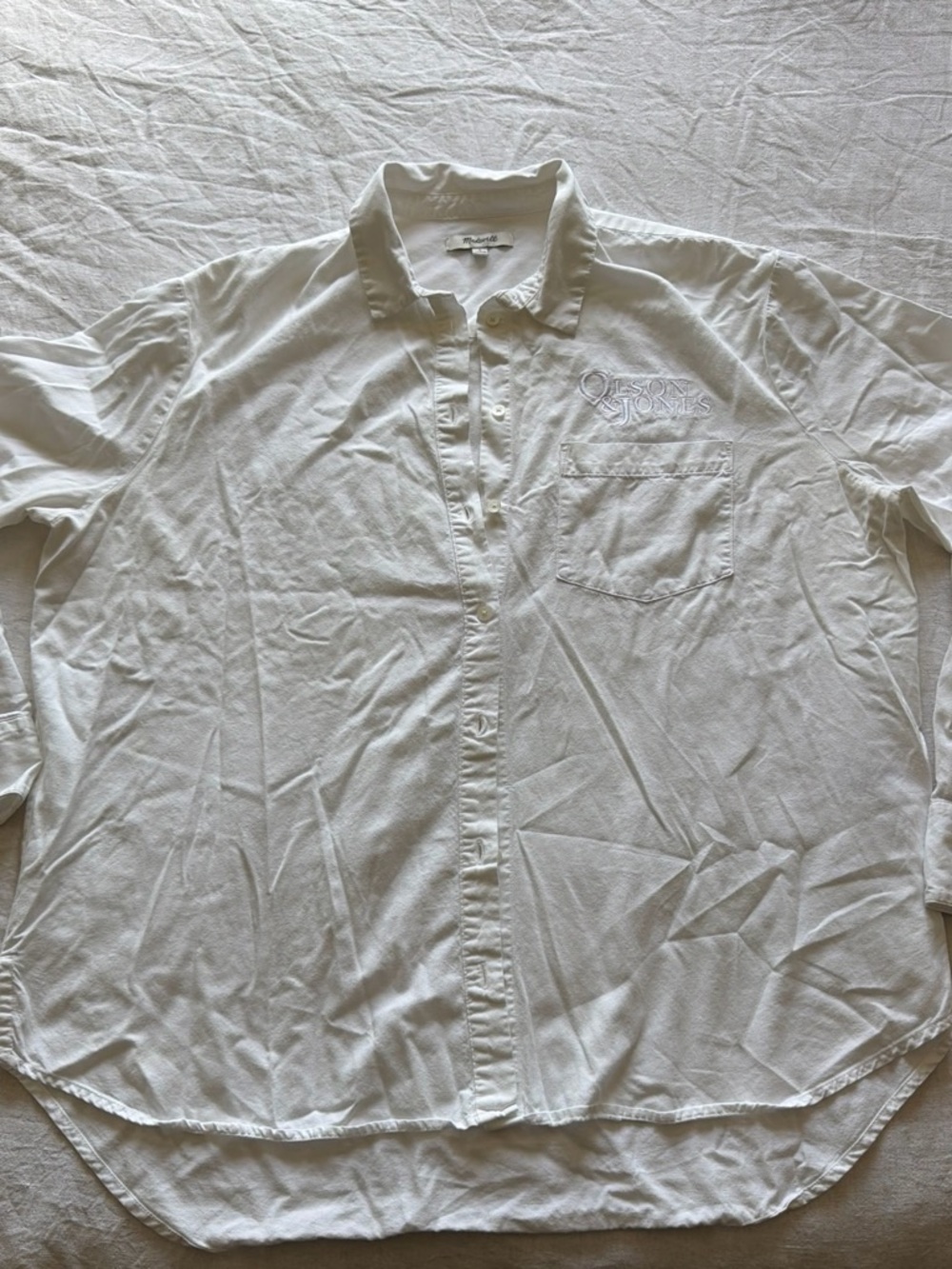 Madewell White Button-Up Shirt Women’s Size L